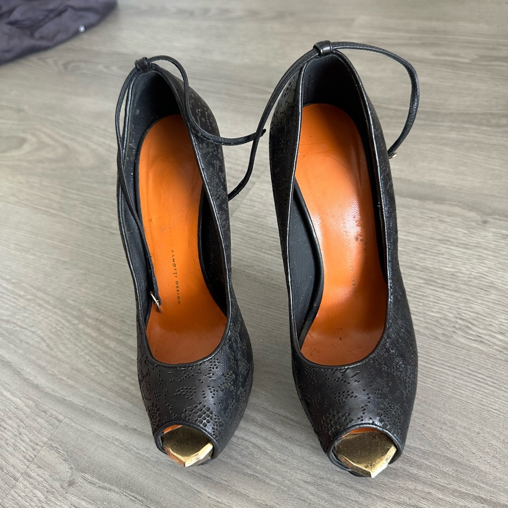 Elegant Black Peep-Toe Heels